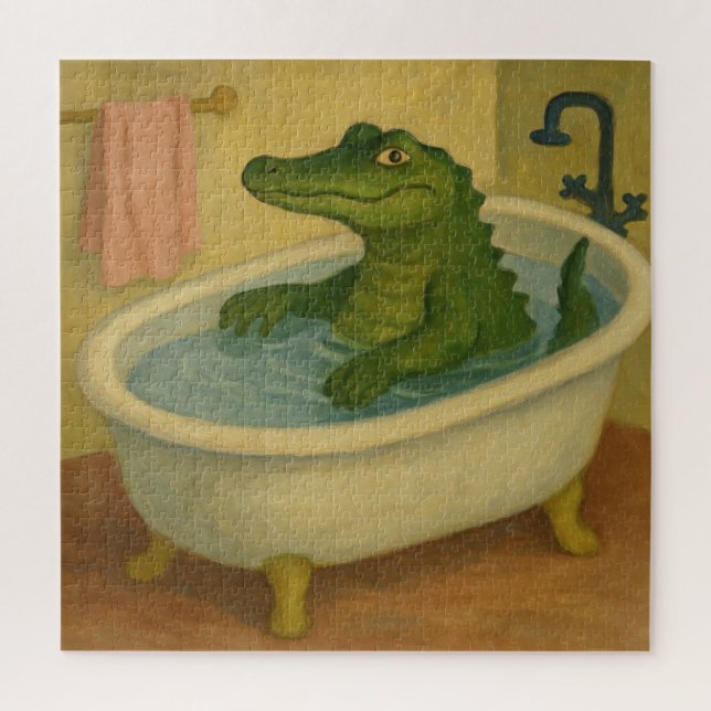Puzzle Crocodile à l'heure du bain (Vertical)