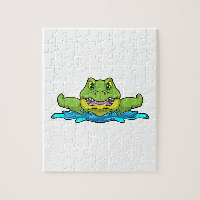 Puzzle Crocodile à nager dans l'eau (Vertical)