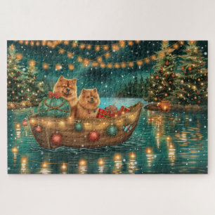 Puzzle Croisière festive de Noël pour Chow Chow