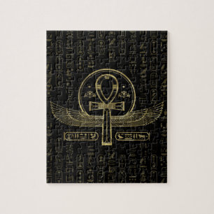Puzzle Croix égyptienne - Ankh - or et noir