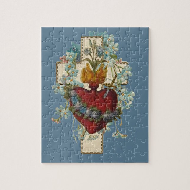 Puzzle Croix Vierge Marie Immaculée Coeur Religieux (Vertical)