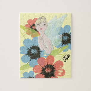 Puzzle Croquis Clochette Avec Fleurs Cosmos - Enfants