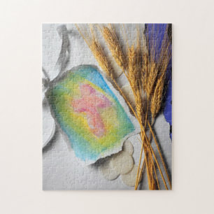 Puzzle Croquis croisé chrétien de couleur d'eau de Pâques