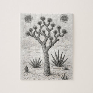 Puzzle croquis d'arbre de joshua art de croquis du dése