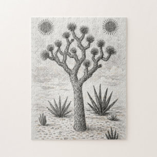 Puzzle croquis d'arbre de joshua   art de croquis du dése