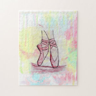 Puzzle Croquis de chaussures en ballet mignonne Aquarelle