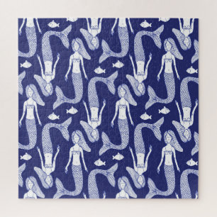 Puzzle Croquis de sirène : Motif de poisson Vintage.