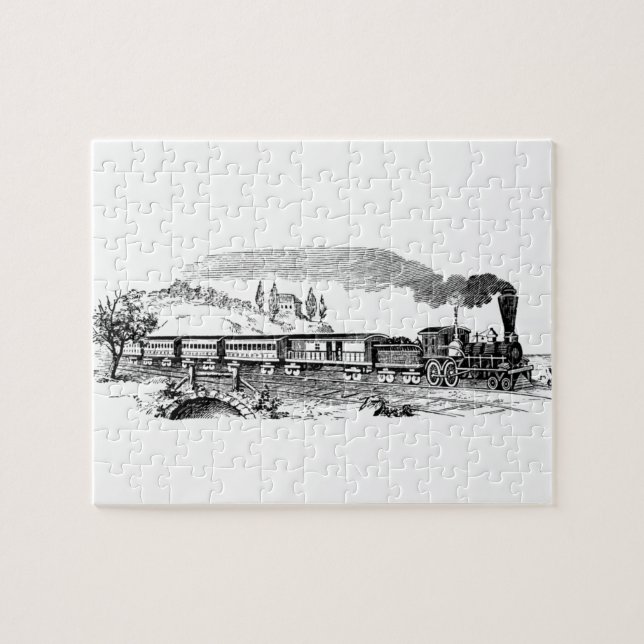 Puzzle croquis vintage de train (Horizontal)