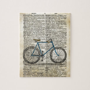 Puzzle Cru bleu de vélo de bicyclette d'impression d'art
