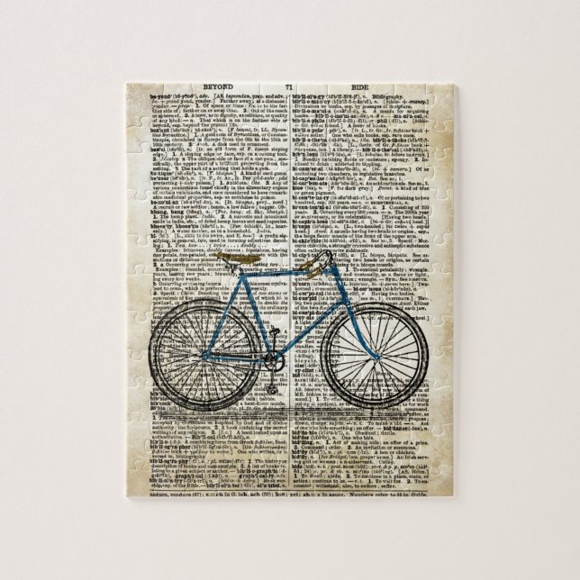 Puzzle Cru bleu de vélo de bicyclette d'impression d'art (Vertical)