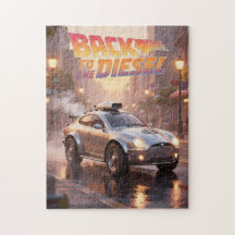 Cruiser de ville du futur rétro au crépuscule Puzz