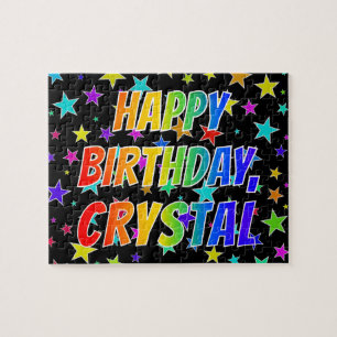 Puzzle "CRYSTAL" First Name, Fun "HAPPY BIRTHDAY"