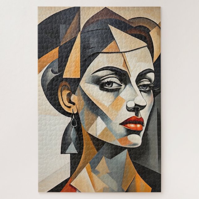 Puzzle Cubisme Abstrait Portrait Picasso Inspiré Femme (Vertical)