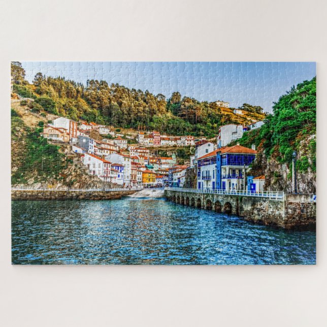 Puzzle Cudillero, village de pêcheurs des Asturies. Espag (Horizontal)