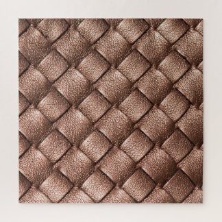 Puzzle Cuir tissé, arrière - plan couleur bronze.