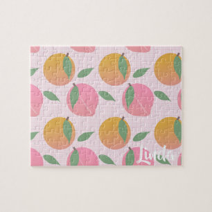 Puzzle Cuire Pêcher Orange Fruit Motif rose