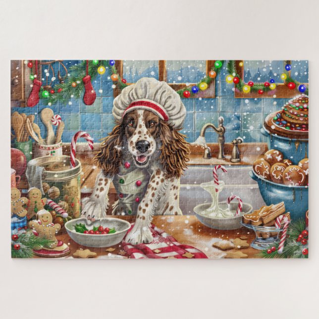 Puzzle Cuisine de vacances Setter anglais : Festive Chris (Horizontal)