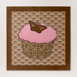 Puzzle Cupcake rose fraise