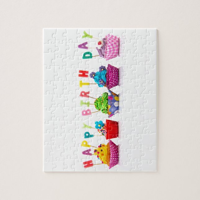 Puzzle Cupcakes de Joyeux Anniversaire (Vertical)