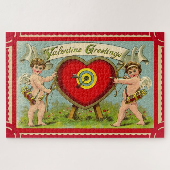Puzzle cupide vintage valentine (Horizontal)