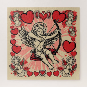 Puzzle Cupidon vintage amour