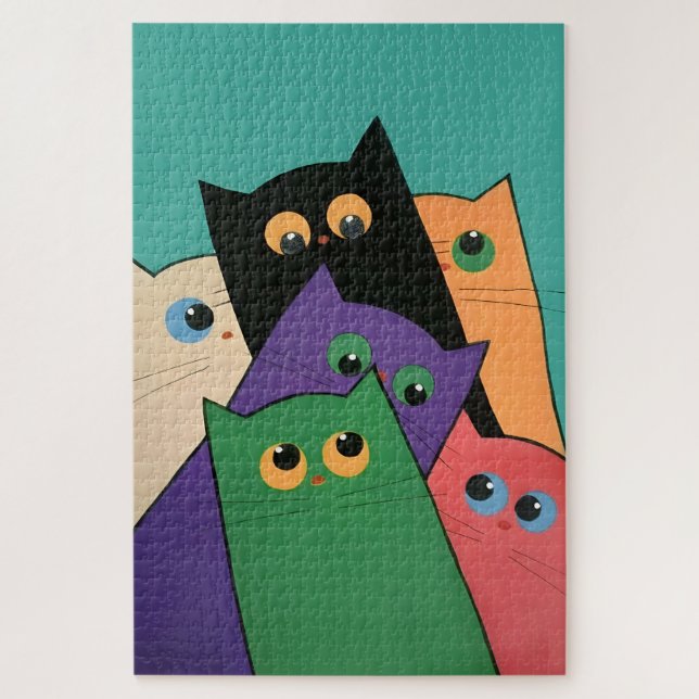 Puzzle Curious Cats (Vertical)