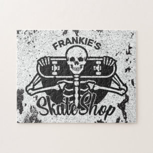 Puzzle Custom ADD NAME Skull Skate Shop