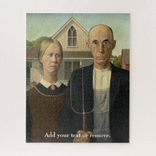 Puzzle Custom art, "American Gothic" Grant Wood, 1930.