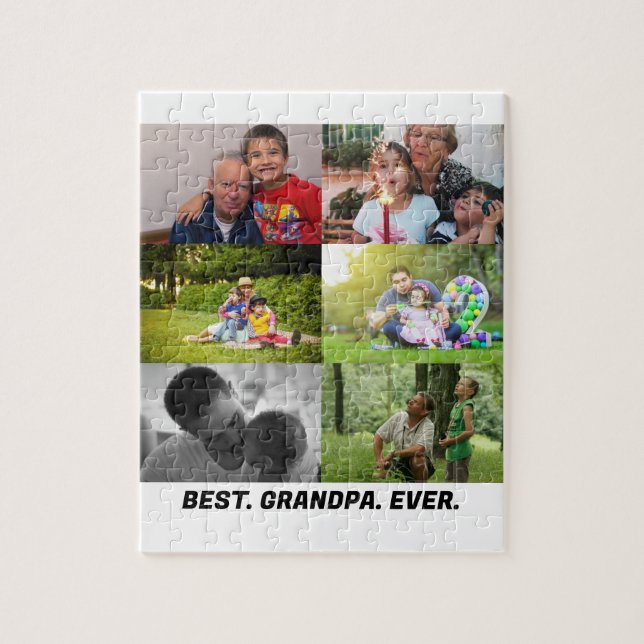 Puzzle Custom Best grand-père ever 6 photo collage (Vertical)
