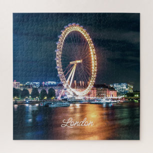 Puzzle Custom Blue Gold Cityscape Night Travel London
