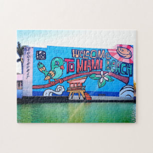 Puzzle Custom Miami Beach Floride Bienvenue Graffiti Adul