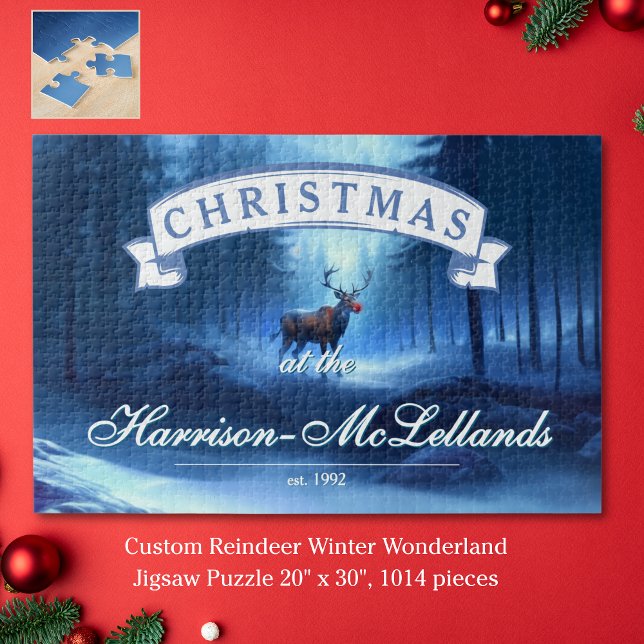 Puzzle Custom Reindeer Winter Wonderland Holiday  (Créateur téléchargé)