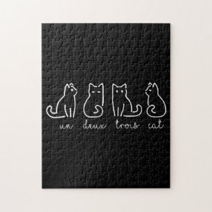 Puzzle Cute Abstract Un Deux Trois Cat French Kitty