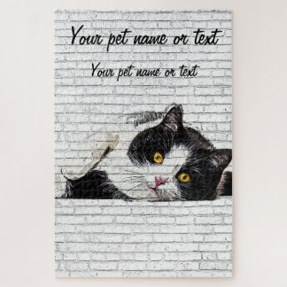 Puzzle Cute and Charming, Black and White Cat