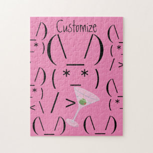 Puzzle Cute Ascii lapin tenant martini Thunder_Cove