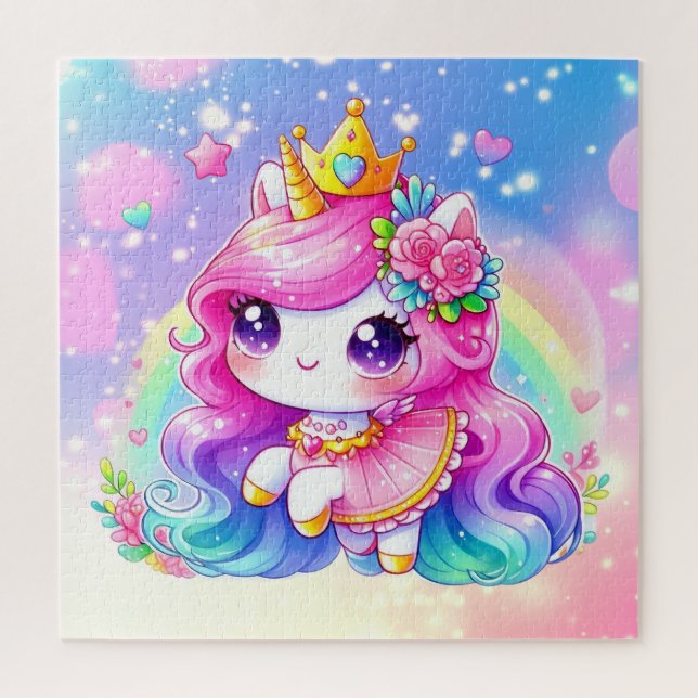 Puzzle Cute Baby Rainbow Unicorn (Vertical)