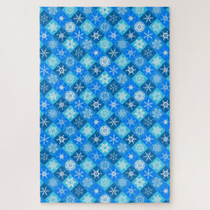 Puzzle Cute bleu flocon de neige design motifs
