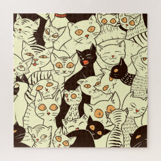 Puzzle Cute Cats Vintage Motif papier peint