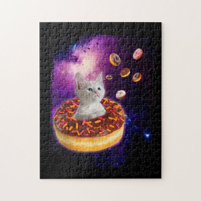 Puzzle Cute Chat À L'Intérieur De Donut Dans L'Espace Ama (Vertical)
