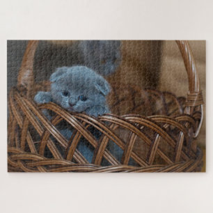 Puzzle Cute chaton dans un panier