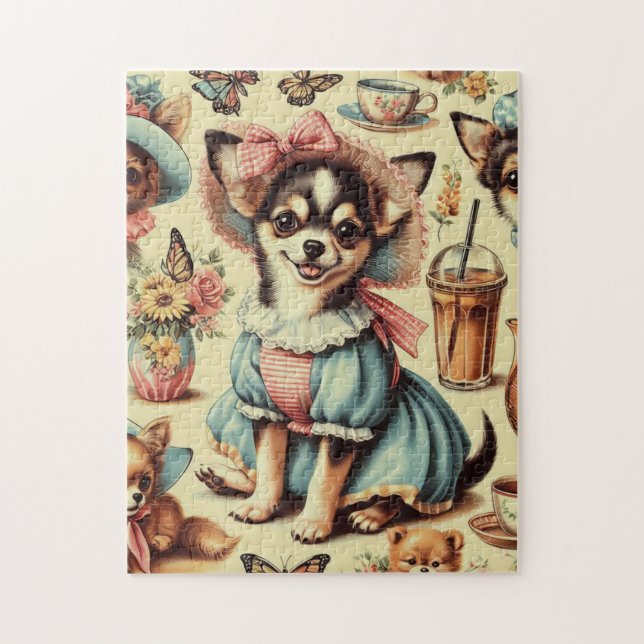Puzzle Cute Chihuahua Peinture Chiot (Vertical)