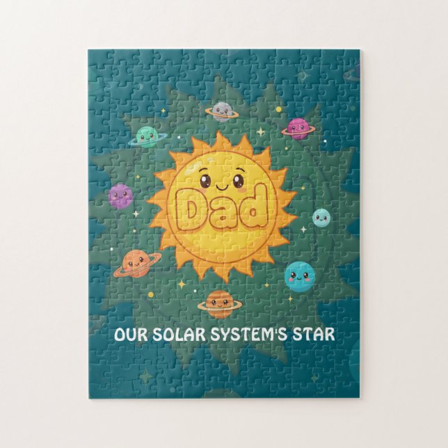 Puzzle Cute Dad Solar System Star Space Cartoon (Vertical)
