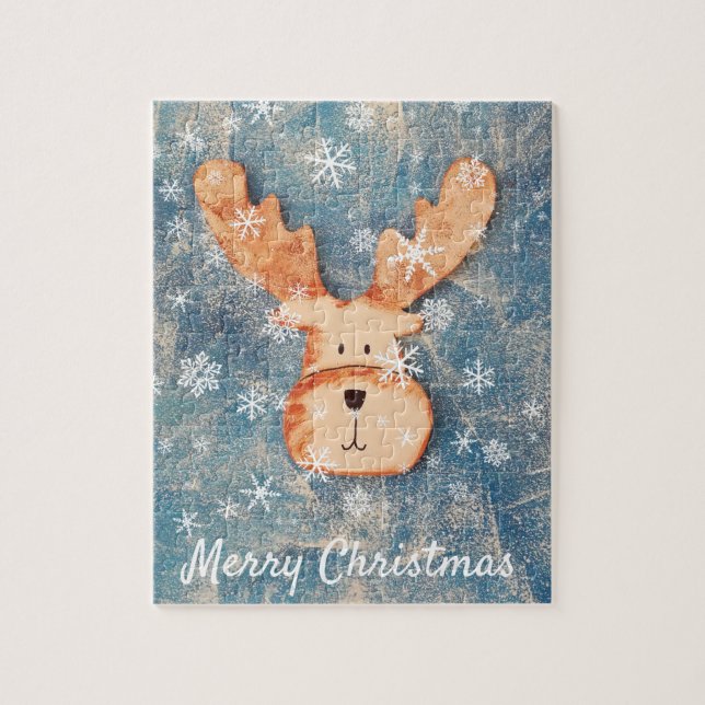 Puzzle Cute Deer Snowflake Joyeux Noël Enfants (Vertical)