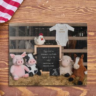 Puzzle Cute Farm Animaux Faire-part de grossesse numériqu