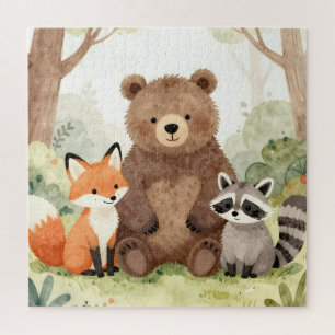 Puzzle Cute Forest Friends Ours Renard Raton laveur Aquar