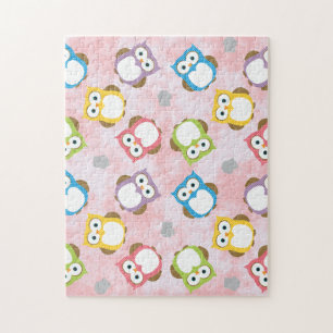 Puzzle Cute Fun Colorful Pastel Owls