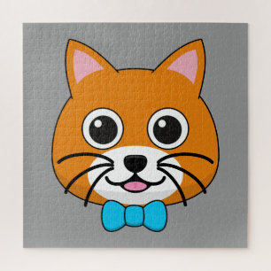 Puzzle Cute Happy Ginger Cat avec Papillon