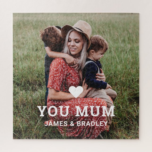 Puzzle Cute Heart Love You Maman's Day Photo (Vertical)