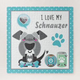 Puzzle Cute I love my Schnauzer pet