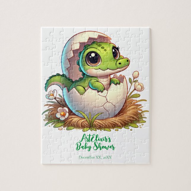Puzzle Cute Kawaii Baby shower d'éclosion d'alligator béb (Vertical)
